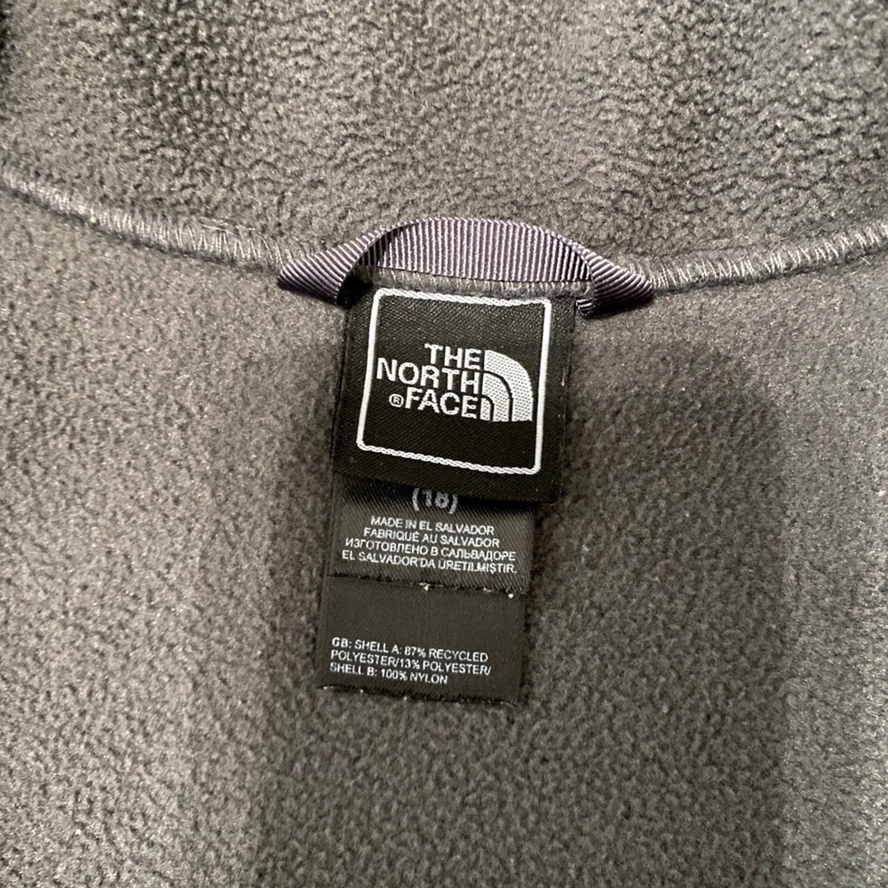 The North Face Girls Denali Fleece Gray Pink XL 18 - Picture 5 of 7